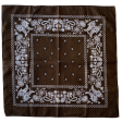 Brown Paisley Cotton Bandana For Sale