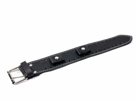 Black Leather White Stitching Watchband Online Hot Sale