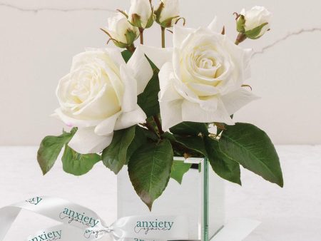 Audrey Luxury Faux Flowers | White Roses Flowers Online Sale