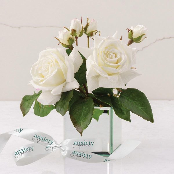 Audrey Luxury Faux Flowers | White Roses Flowers Online Sale