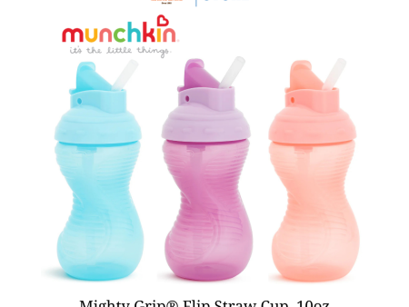 Munchkin Mighty Grip® Flip Straw Cup, 10oz (12m+) Online now