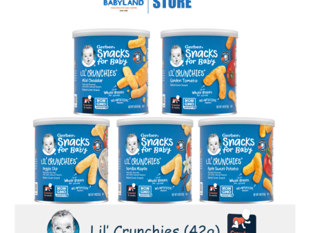 Gerber Lil Crunchies - (42g) Veggie Dip  Vanilla Maple  Apple Sweet Potato  Mild Cheddar  Garden Tomato Online Hot Sale