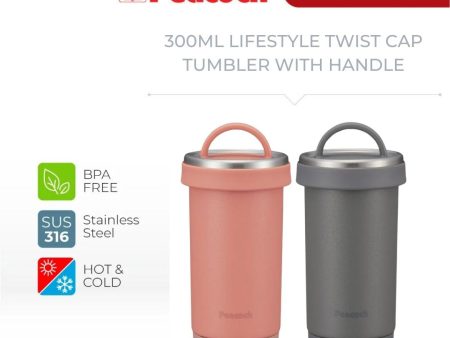 Peacock 450ml Stainless Steel Lifestyle Twist Cap Tumbler with Handle For Cheap