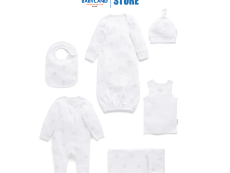 Purebaby Organic Newborn Hospital Pack - Pale Blue Tree Online Hot Sale