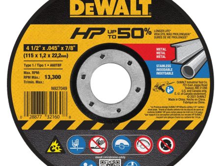 DEWALT 4-1 2-Inch Diameter By .045-Inch Thick Metal Cutting Abrasive Wheel With 7 8-Inch Arbor Online now