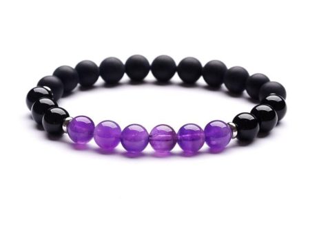 Peace of Mind Amethyst Beaded Bracelet – Stress Relief and Mental Health Support Discount