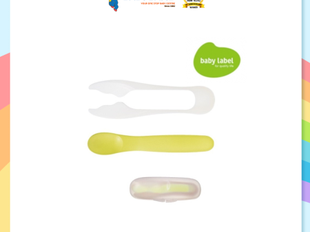 Combi Baby Label Cutter & Spoon Set - Green For Cheap