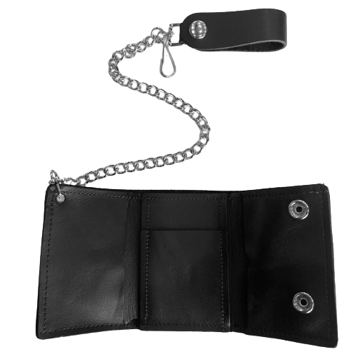 Ace of Spades Tri-Fold Wallet w  Chain Fashion