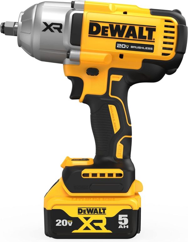 DEWALT 20V MAX* XR 1 2 in. High Torque Impact Wrench with Hog Ring Anvil with (1) 5.0 Ah Battery and Charger Kit Online