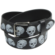 Skull Embossed Leather Belt Cheap