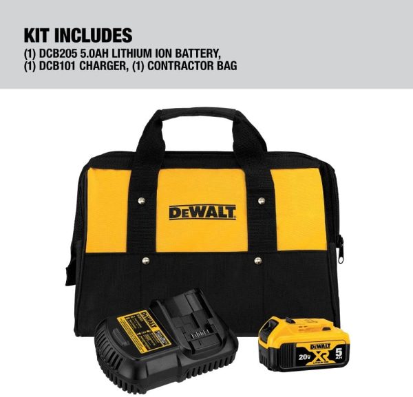 DEWALT 20V MAX* Battery and Charger Kit with Bag, 5.0Ah Online