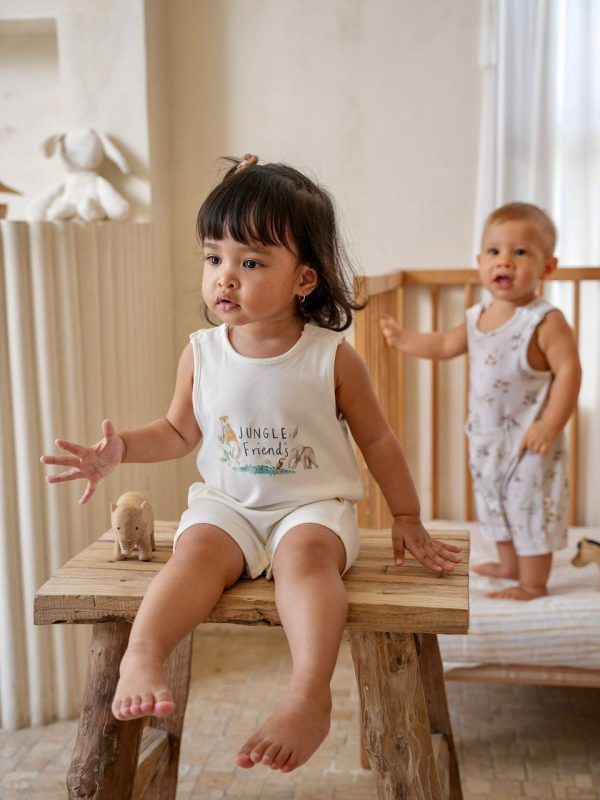 Joey&Mom Sleeveless Bamboo Romper (3-6m) Online