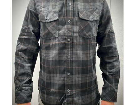 Black and Gray Hooded Flannel Online now