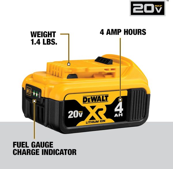 DEWALT 20V MAX Compact Lithium-Ion 2.0Ah Battery Pack (2 Pack) and 20V MAX XR Lithium-Ion 4.0Ah Battery Pack (2 Pack) Sale