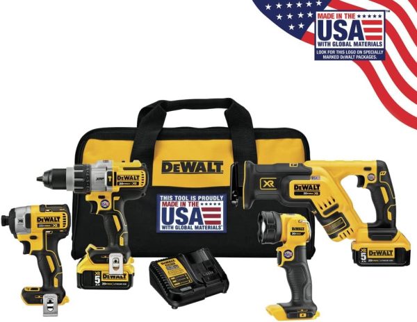 DEWALT 20V Max Xr Cordless Drill Combo Kit, 4-Tool on Sale