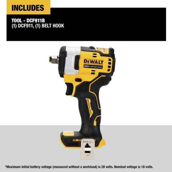 DEWALT 20V MAX* 1 2  Impact Wrench with Hog Ring Anvil (Tool Only) For Cheap