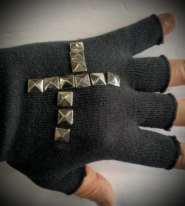 Studded Fingerless Gloves on Sale