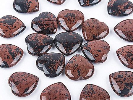 Mahogany Obsidian Heart Worry Stone - for feeling safe and secure Hot on Sale