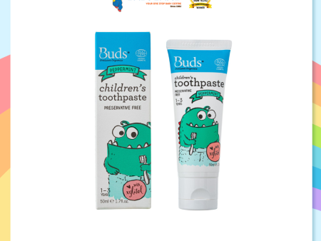 Buds Toothpaste With Xylitol Peppermint 50ml (1-3yrs) Online now