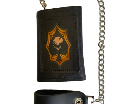 Ace of Spades Tri-Fold Wallet w  Chain Fashion