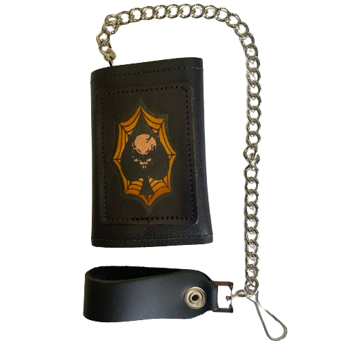 Ace of Spades Tri-Fold Wallet w  Chain Fashion