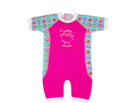 Cheekaaboo Warmiebabes Baby & Toddler Thermal Swimsuit UPF50+ Pink Monster Discount