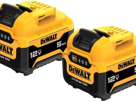 DEWALT 12V MAX* 5.0Ah Lithium Ion Batteries (2-Pack) Online now