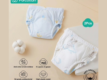 Purcotton Training Pants 2 pcs Elephant (white), Moonlit Clouds (blue) Online Hot Sale