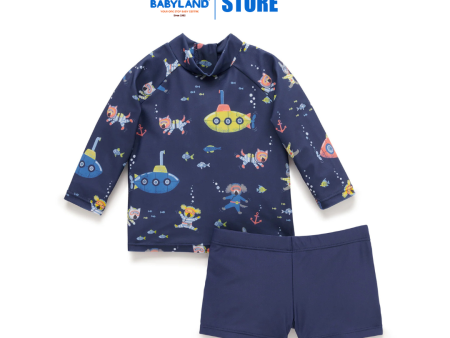 Purebaby Organic Kids Long Sleeve Rashie Set Submarine Online Hot Sale