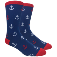 Red and Blue Anchor Crew Socks Hot on Sale