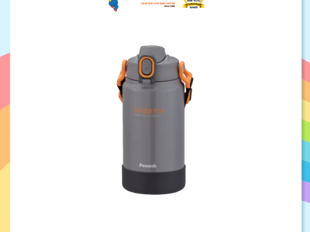 Peacock AJK-R150 1.5L SUS316 One Touch Sports Bottle (Thunder Grey) For Sale