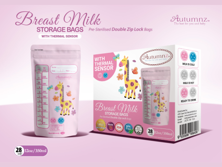 Autumnz Breastmilk Storage Bag with Thermal Sensor (12oz 350mL) Supply