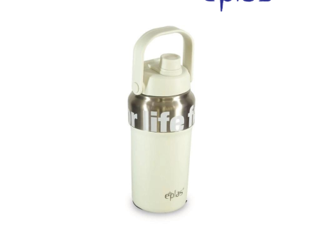 EE JIA Eplas Vacuum Flask With Straw,Stainless Steel 1000ml - White Fashion