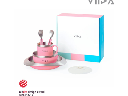 Viida Soufflé Antibacterial Stainless Steel Tableware Set with Suction Pad (EU) Cheap