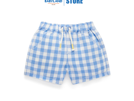 Purebaby Organic Kids Ocean Gingham Shorts on Sale