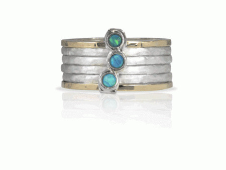 Azure Blue Opal Anxiety Fidget Ring Cheap