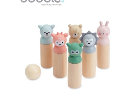 BUBBLE Wooden Animal Bowling Set For Cheap