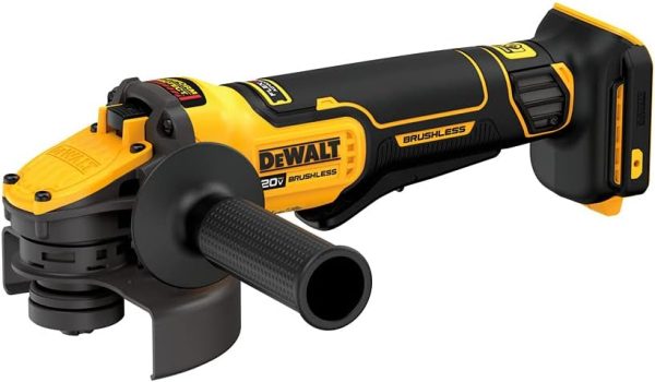 DEWALT 20V MAX* 4-1 2 in. - 5 in. Brushless Cordless Paddle Switch Angle Grinder with FLEXVOLT Advantage (Tool Only) Discount