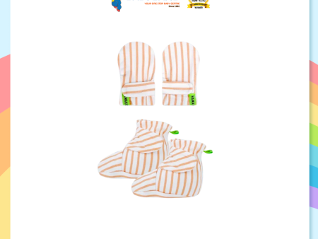 Hamako Mitten And Booties - Striped Solar (All Size) Sale