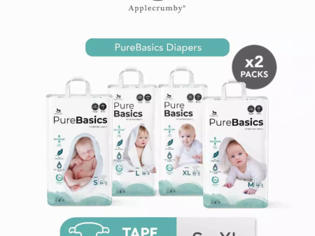 Applecrumby PureBasics Tape Diapers (Mega, 2 Packs) Online Sale