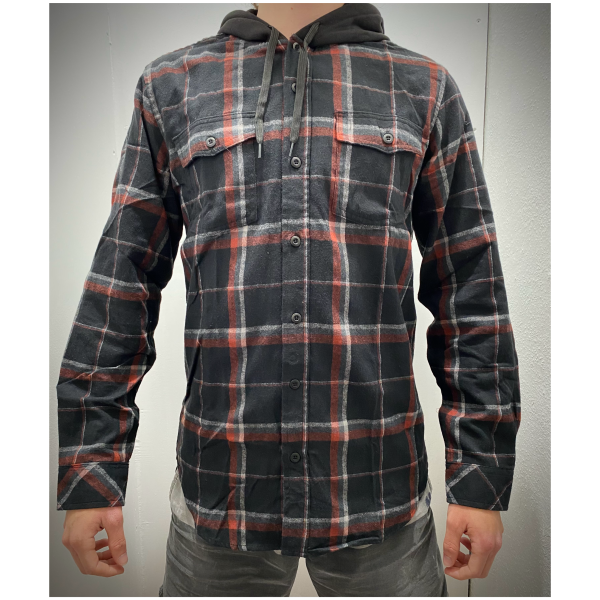 Black Burgundy Gray Hooded Flannel Hot on Sale