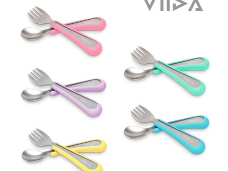 Viida Souffle Antibaterial Stainless Steel Fork & Spoon (S) Online Sale