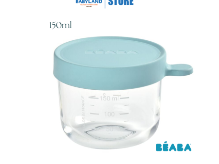 Beaba Conservation Glass Jar1 150ml - Light Blue Supply