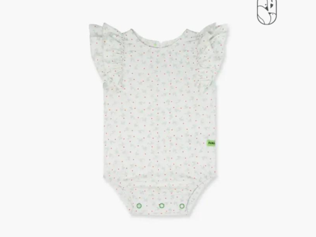 Hamako Tencel Baby Ruffle Bodysuit Water Goose (9-12M) Hot on Sale