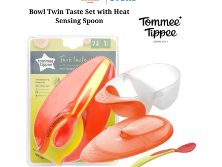 Tommee Tippee Explora Bowl Twin Taste Set with Heat Sensing Spoon Cheap