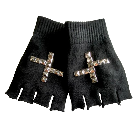 Studded Fingerless Gloves on Sale