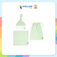 Hamako Blanket and Beanie Set - Striped Lime For Discount