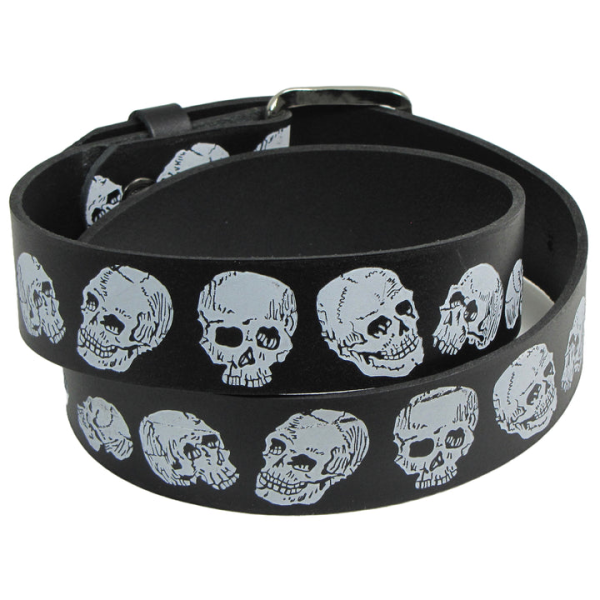 Skull Embossed Leather Belt Cheap