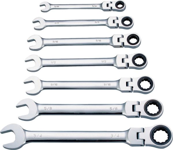 Vulcan FPG7I Wrench Set, 7-Piece, Chrome Vanadium Steel, Mirror Polish, Silver, Specifications: SAE Measurement For Cheap