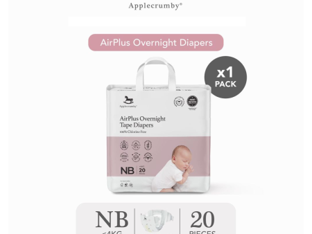 Applecrumby AirPlus Overnight Tape Newborn Diapers (1 Pack) For Discount